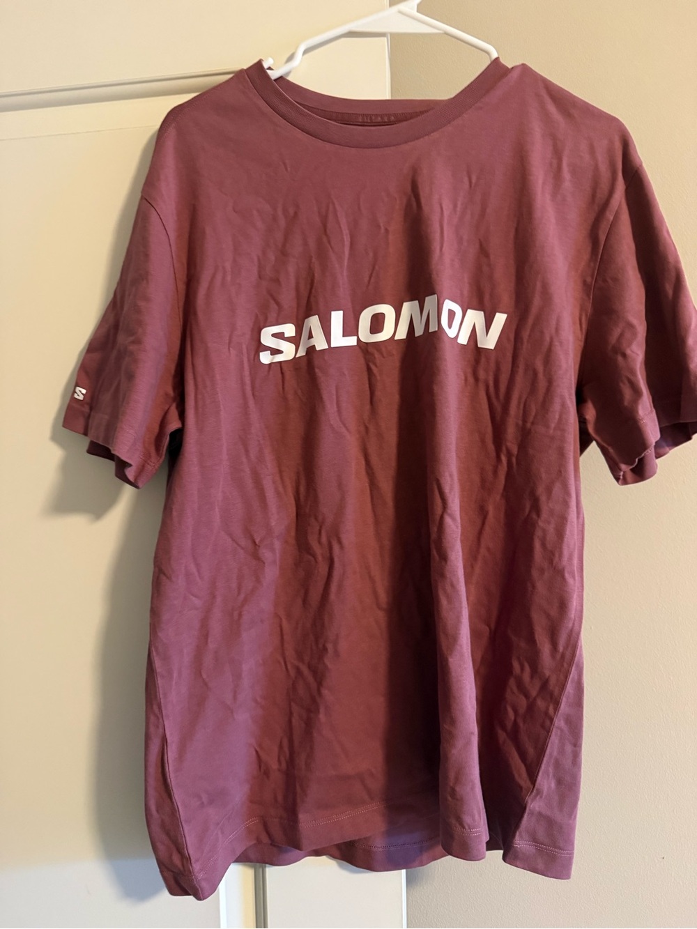 NWT Salomon Unisex Short Sleeve Logo T-Shirt — Burgundy